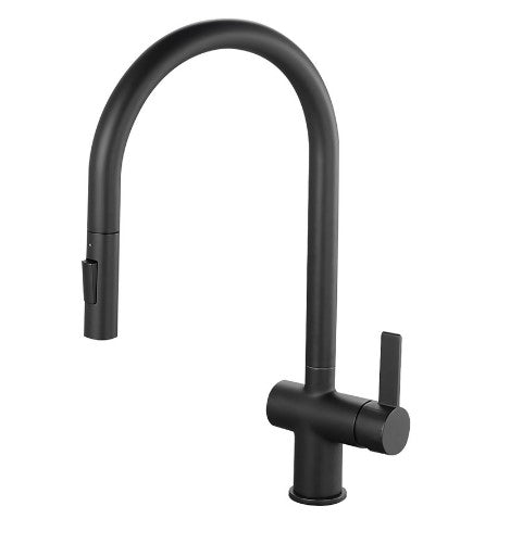 Hillam Modern Pull Out Kitchen Tap in Black