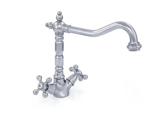 Paris Traditional Cross Head Kitchen Tap Chrome